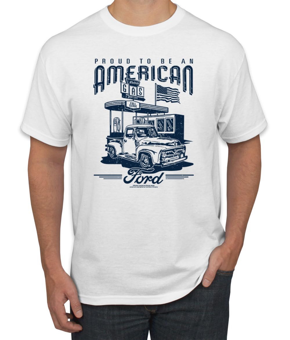 Ford Motors | Proud to be American Retro Classic Muscle Cars and Trucks Men's T-Shirt