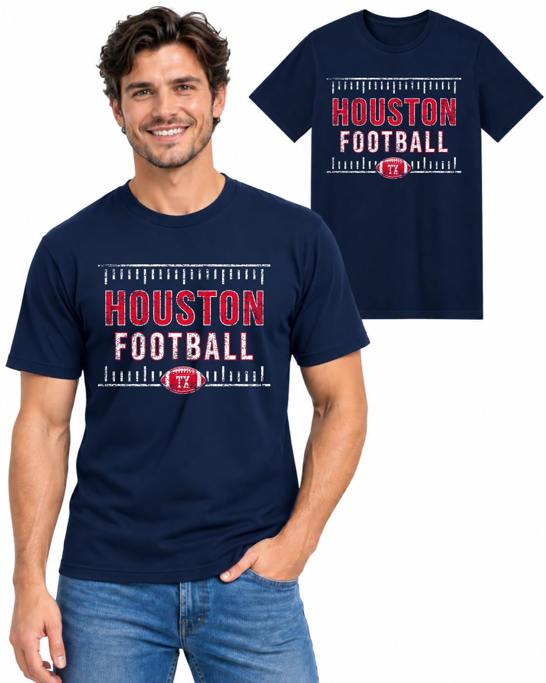 Football Fan City Tee Graphic TShirt for Men and Women Cotton Unisex Tee