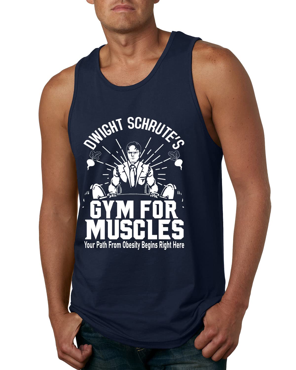 Dwight Schrute's Gym for Muscles Gym/Workout Mens Graphic Tank Top