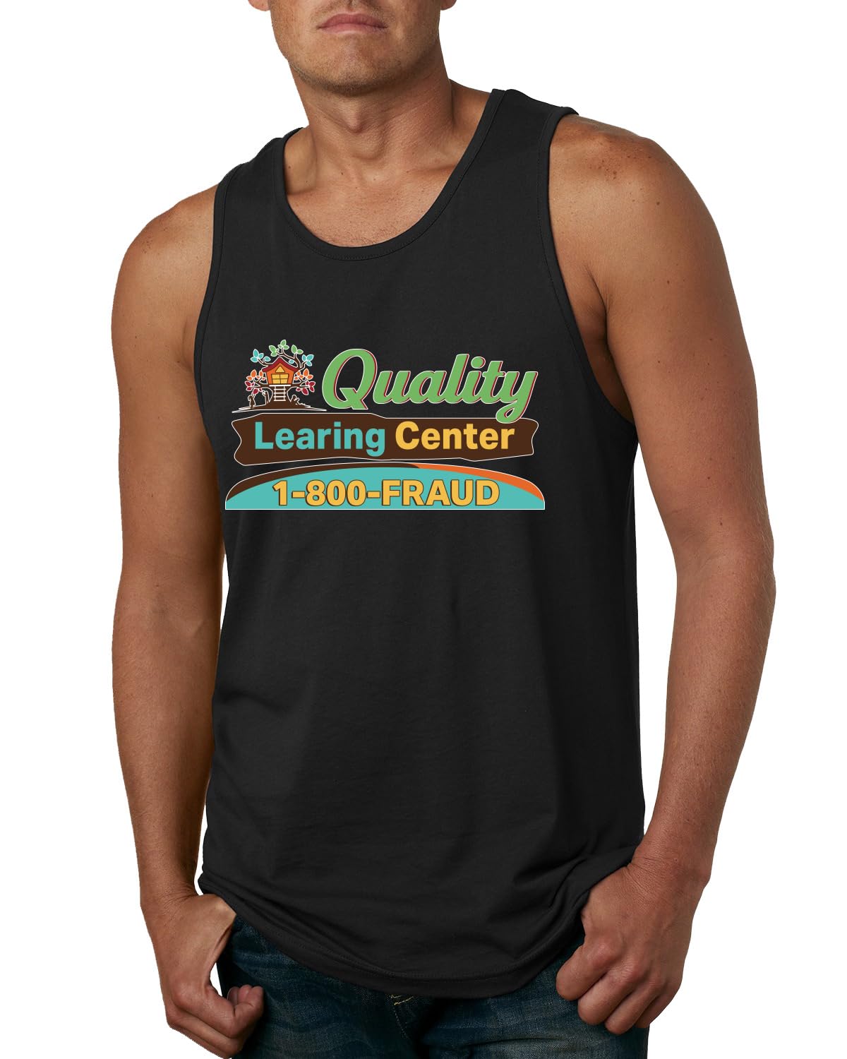 Quality Learing Center 1800-FRAUD Day Care Pop Culture Mens Tank Top