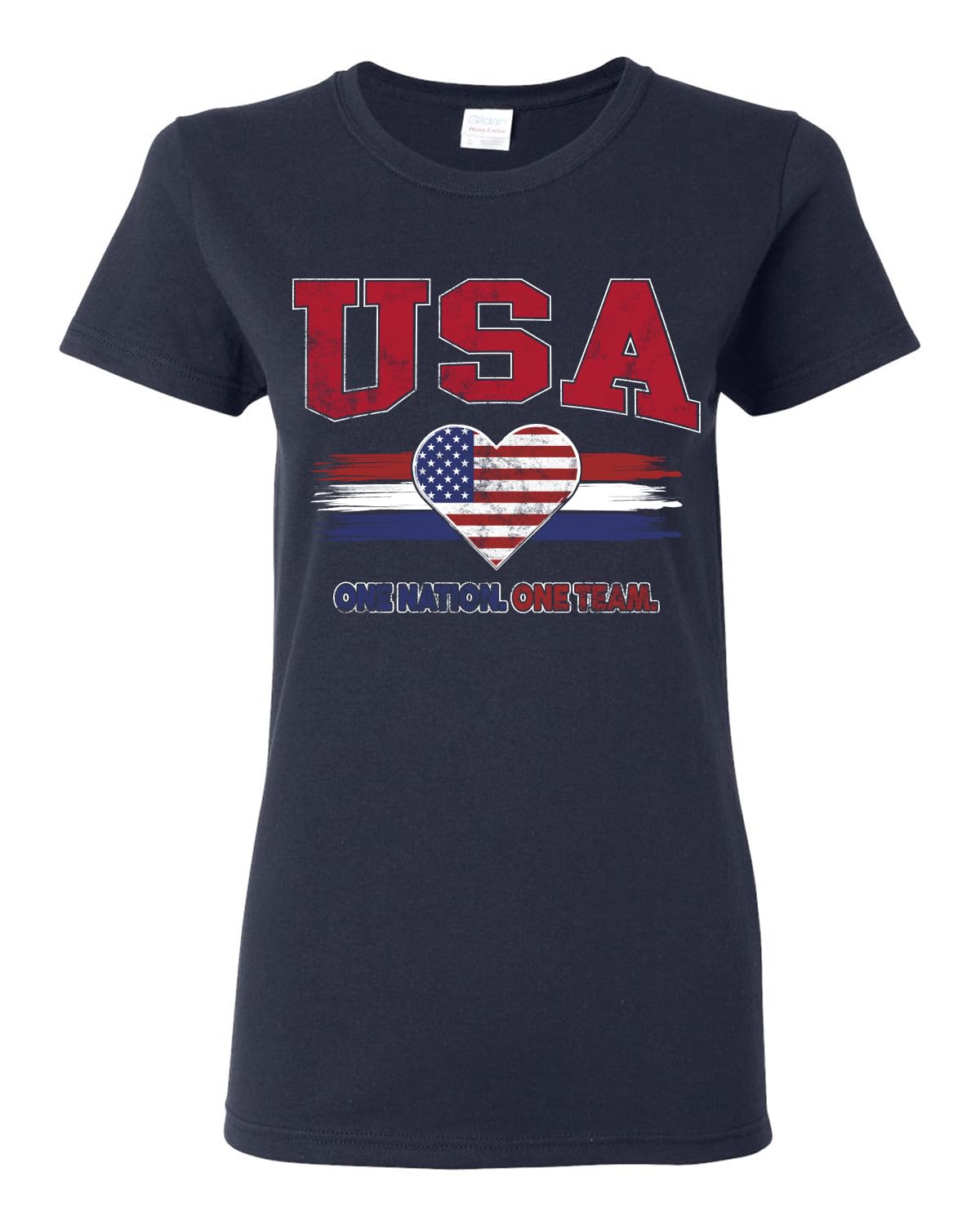 Flag Heart Soccer Fan | Women's Novelty Shirt | Game Day Gift for Her T-Shirt