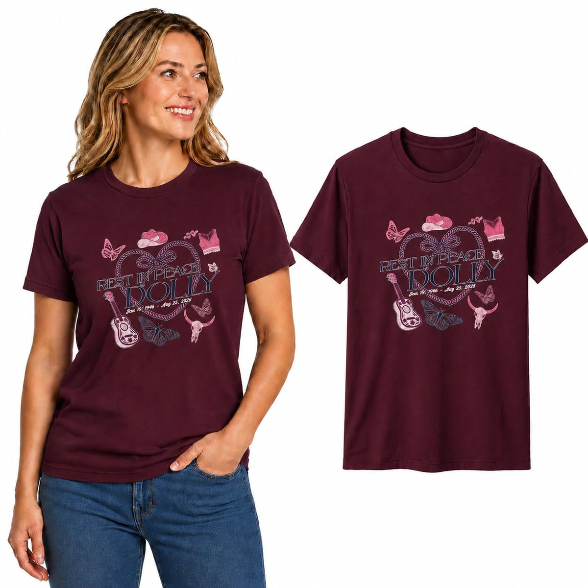 Queen of Country Music RIP Tee Memorial Tribute Pop Culture Men's T-Shirt