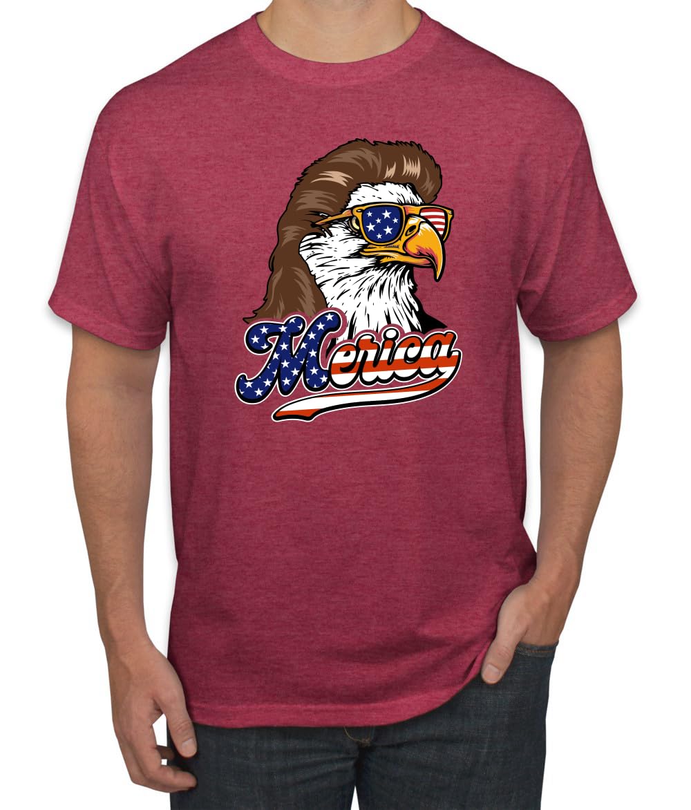 American Bald Eagle Mullet Glasses American Pride Men's T-Shirt