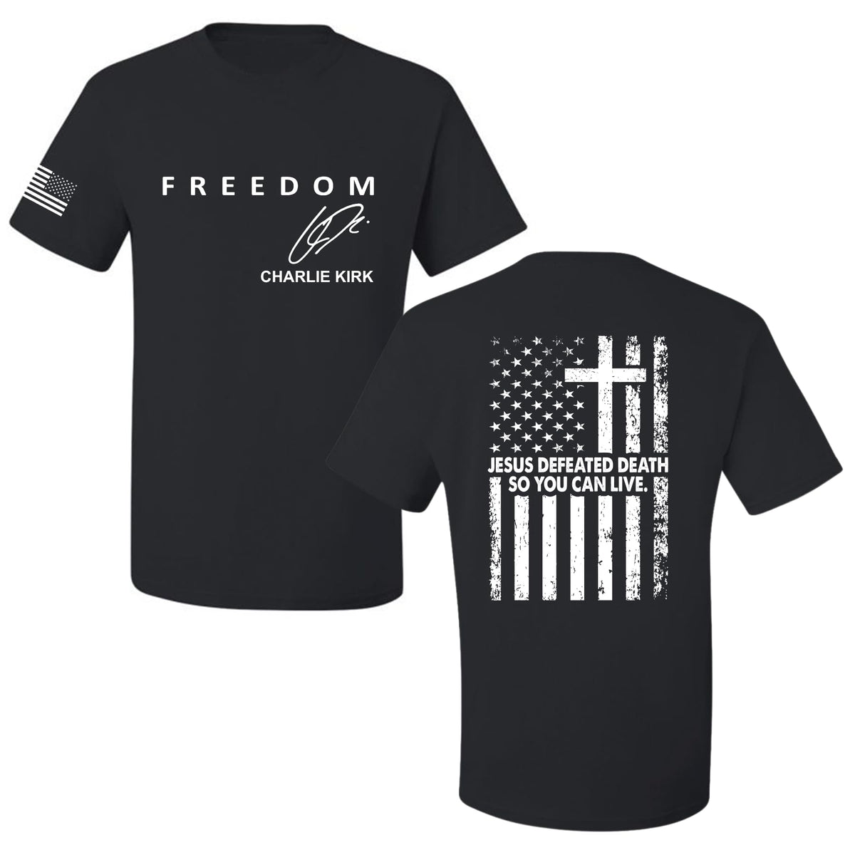 Freedom Cross, Christian Patriotic Men's T-shirt, Charlie Kirk Merch