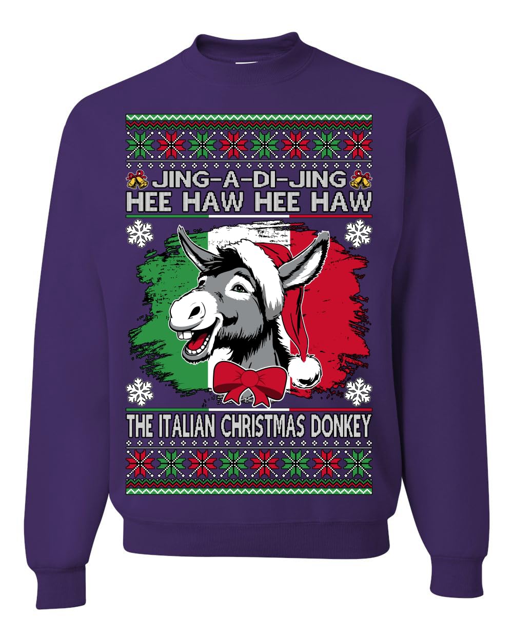 Funny Italian Christmas Donkey Ugly Christmas Sweater Crewneck Sweatshirt