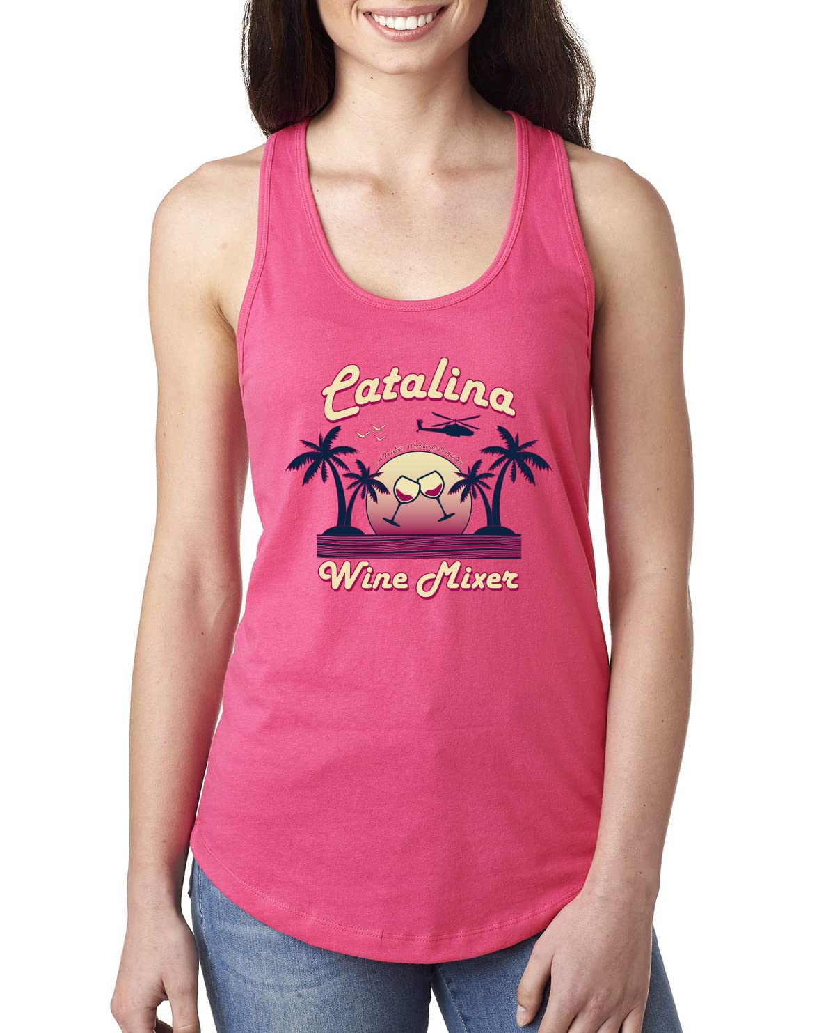 Funny Catalina Wine Mixer Island Pop Culture Ladies Racerback Tank Top