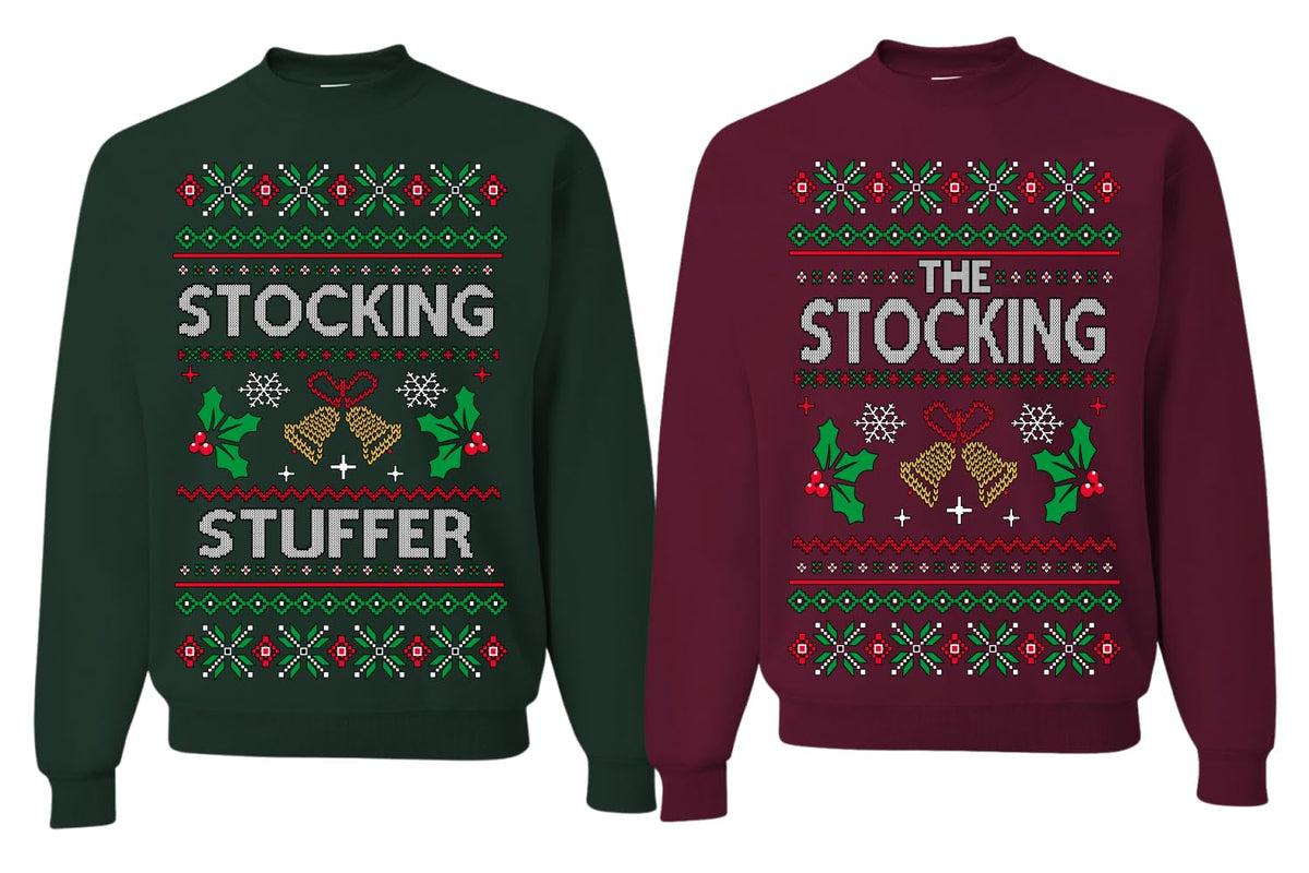 The Stocking, The Stocking Stuffer Couples Matching Ugly Christmas Sweatshirts