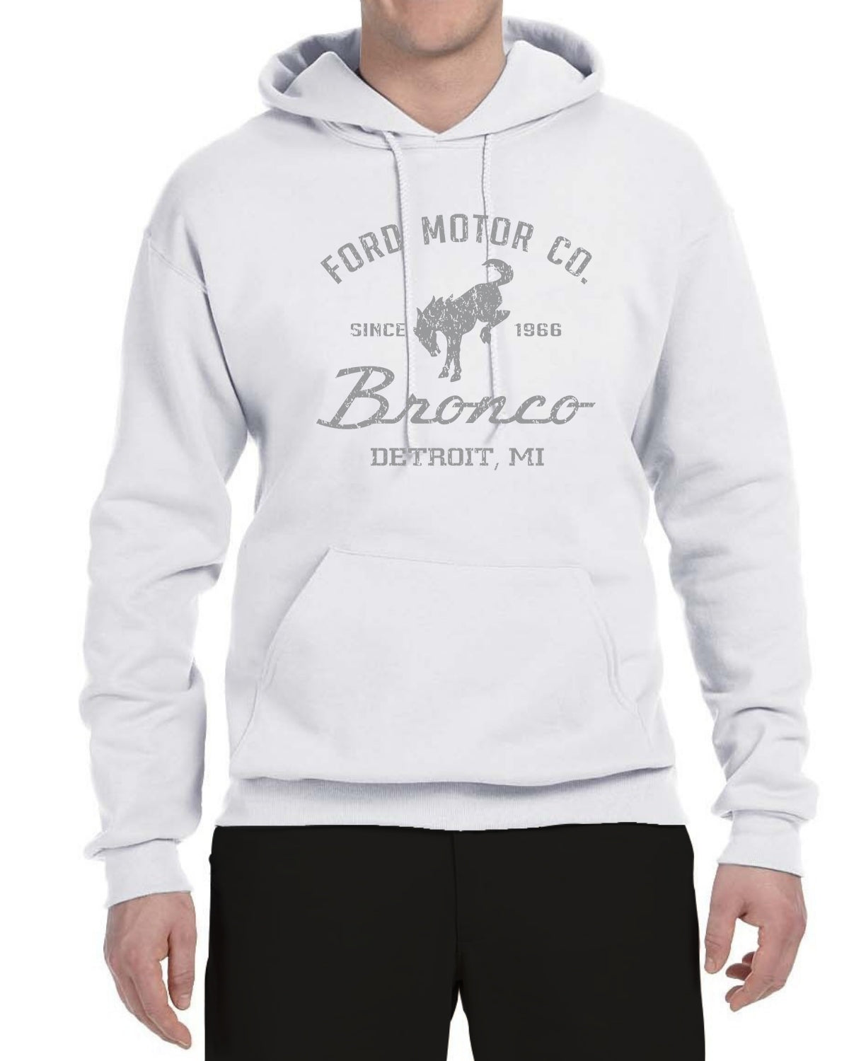 Ford Motor Co Detroit Michigan, Classic Bronco 1966 Cars and Trucks Unisex Hoodie Sweatshirt