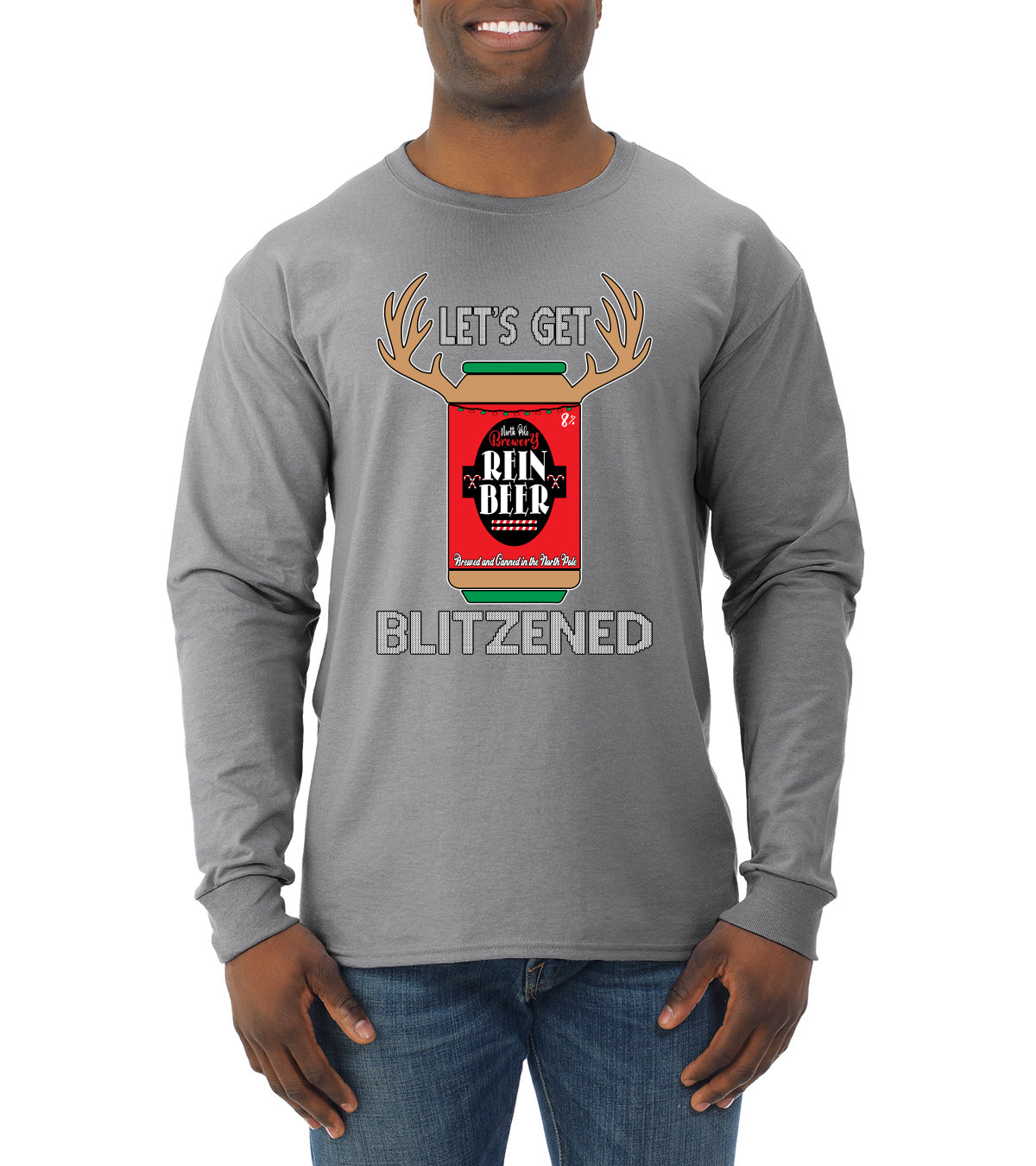 Let's Get Blitzened Christmas Mens Long Sleeve Shirt