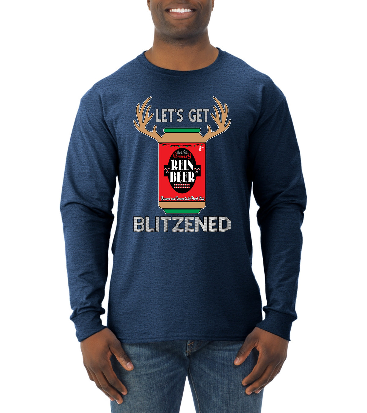 Let's Get Blitzened Christmas Mens Long Sleeve Shirt