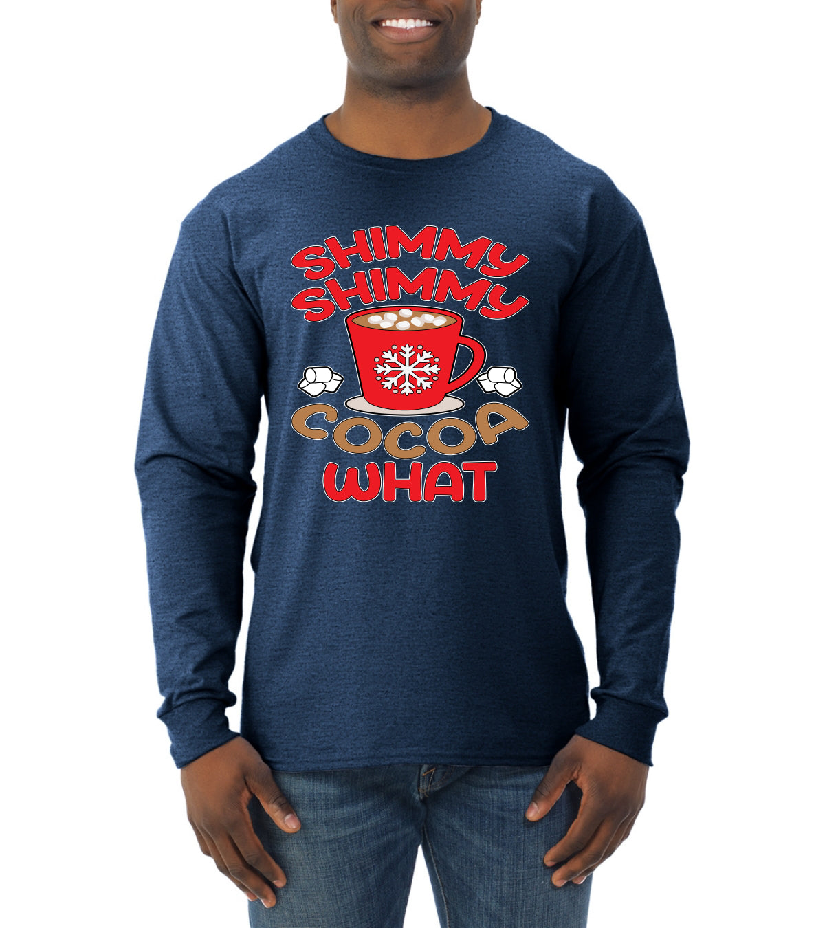 Shimmy Shimmy Cocoa What Christmas Mens Long Sleeve Shirt