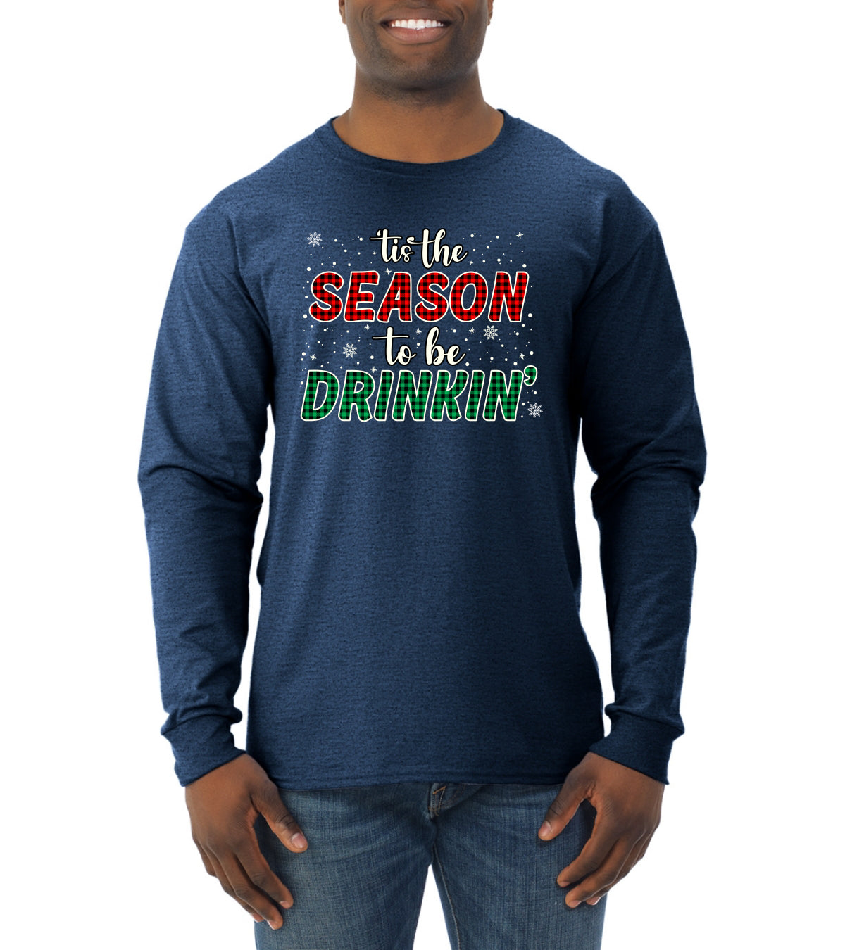 Tis' the Season To Be Drinkin' Christmas Mens Long Sleeve Shirt