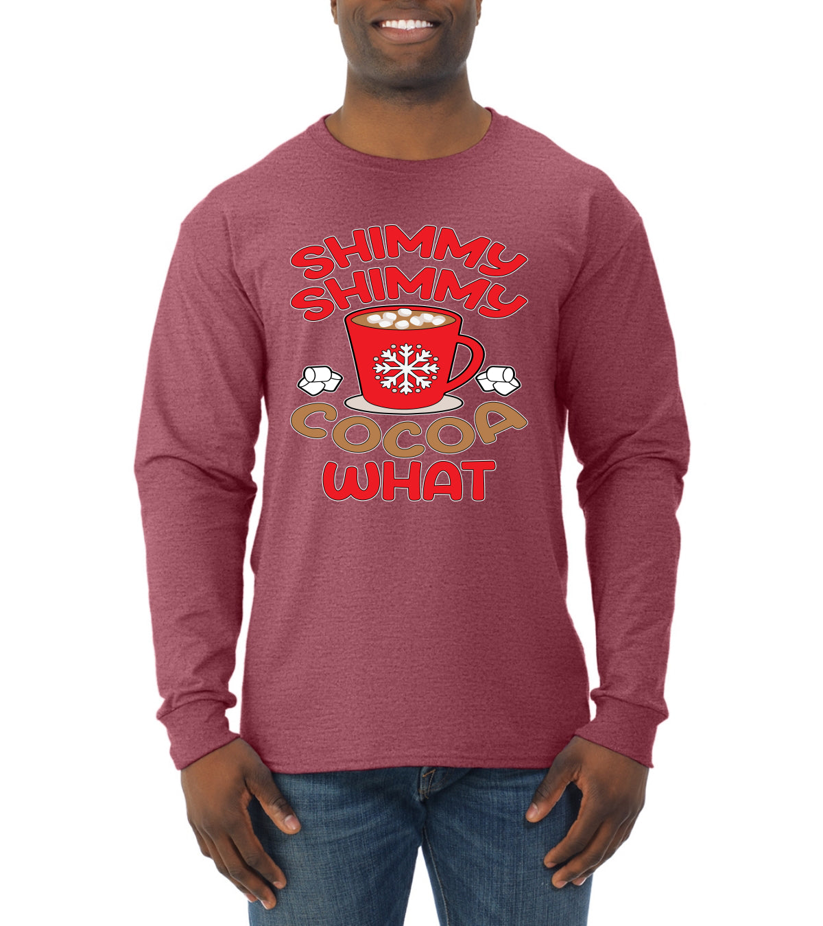 Shimmy Shimmy Cocoa What Christmas Mens Long Sleeve Shirt
