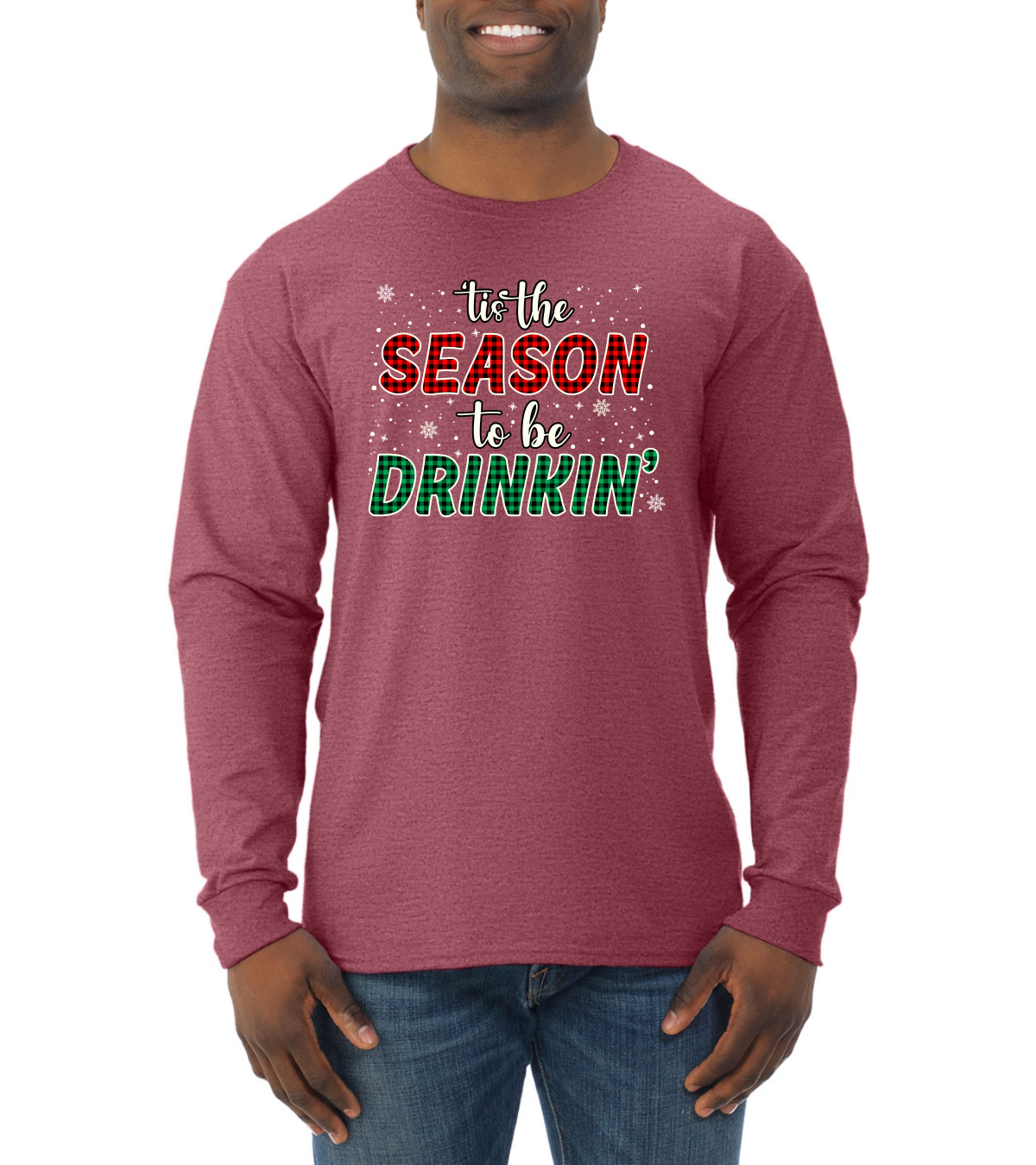 Tis' the Season To Be Drinkin' Christmas Mens Long Sleeve Shirt