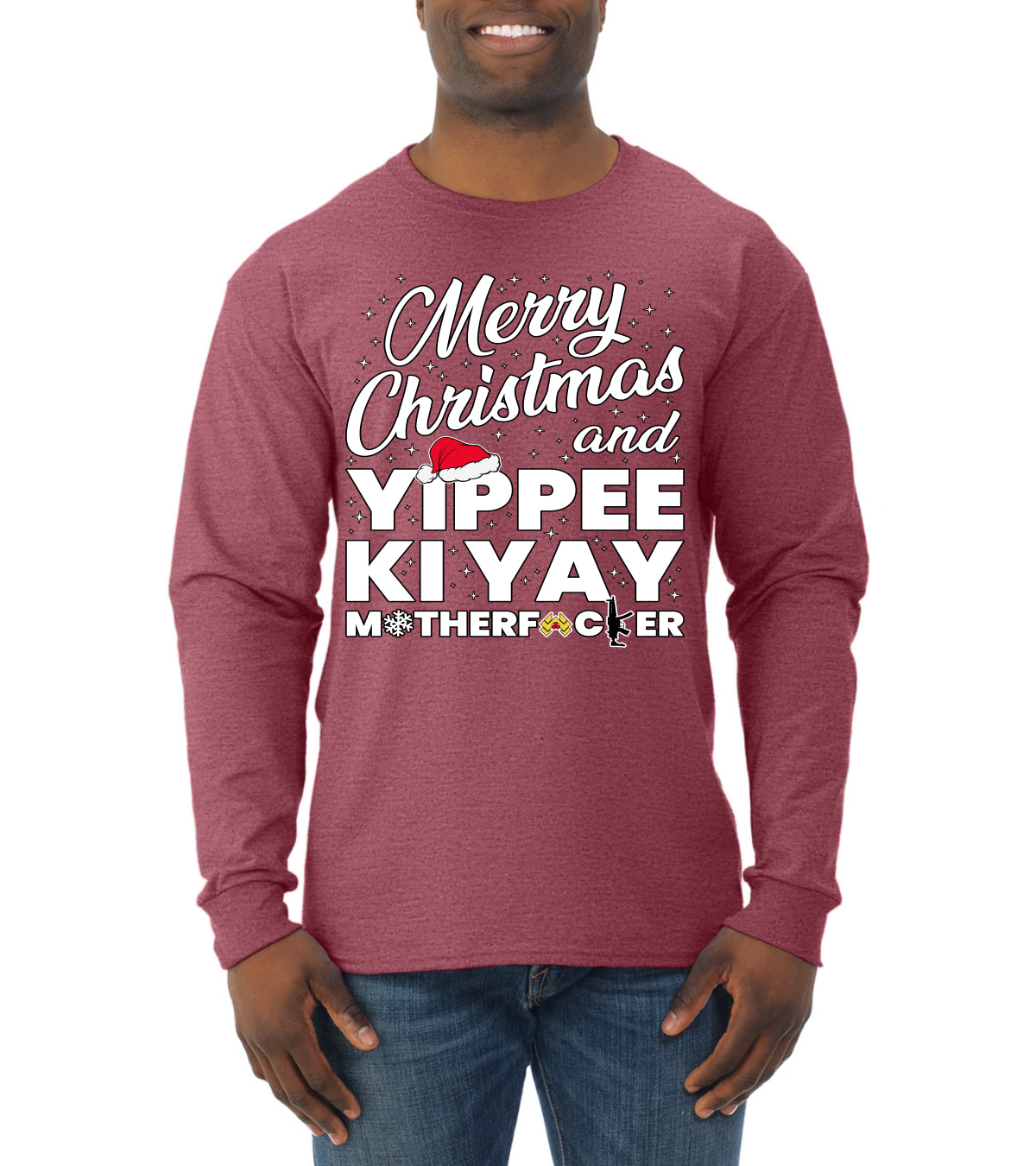 Merry Christmas and Yippee Ki Yay MOFO Christmas Mens Long Sleeve Shirt
