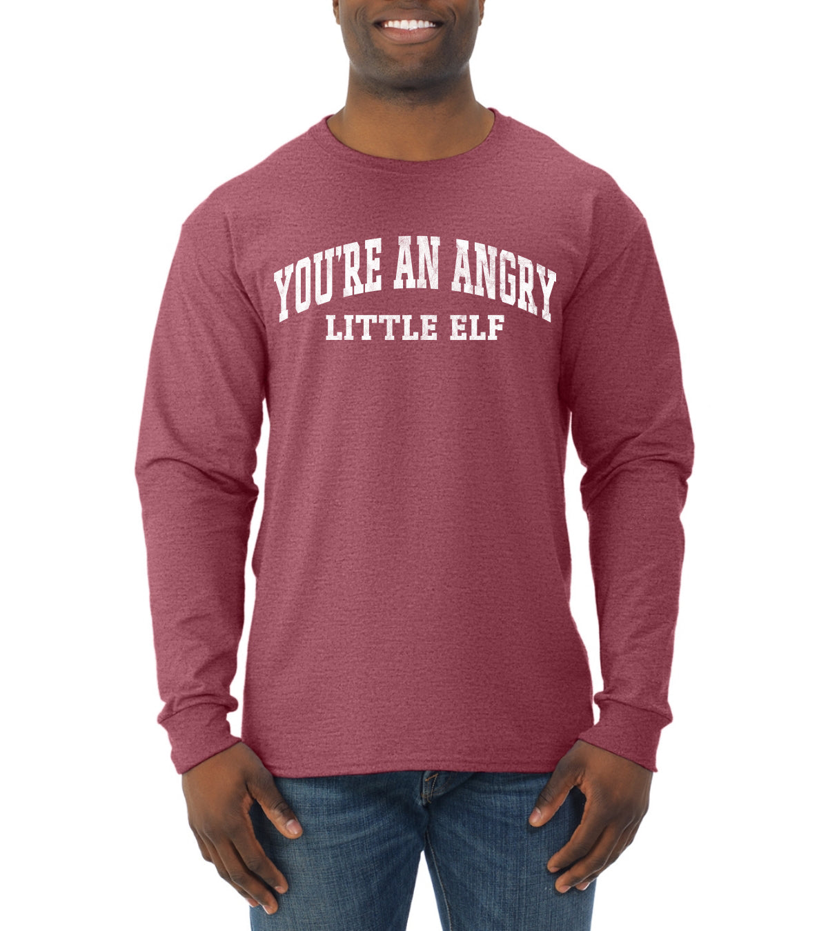 Vintage Movie Quote You're An Angry Little Elf Christmas Mens Long Sleeve Shirt