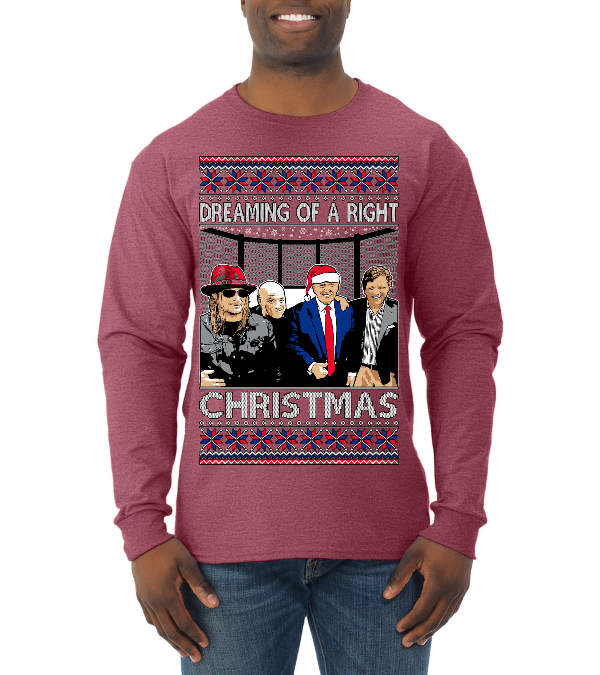 Dreaming of a right christmas conservative crew Ugly Christmas Sweater Mens Long Sleeve Shirt