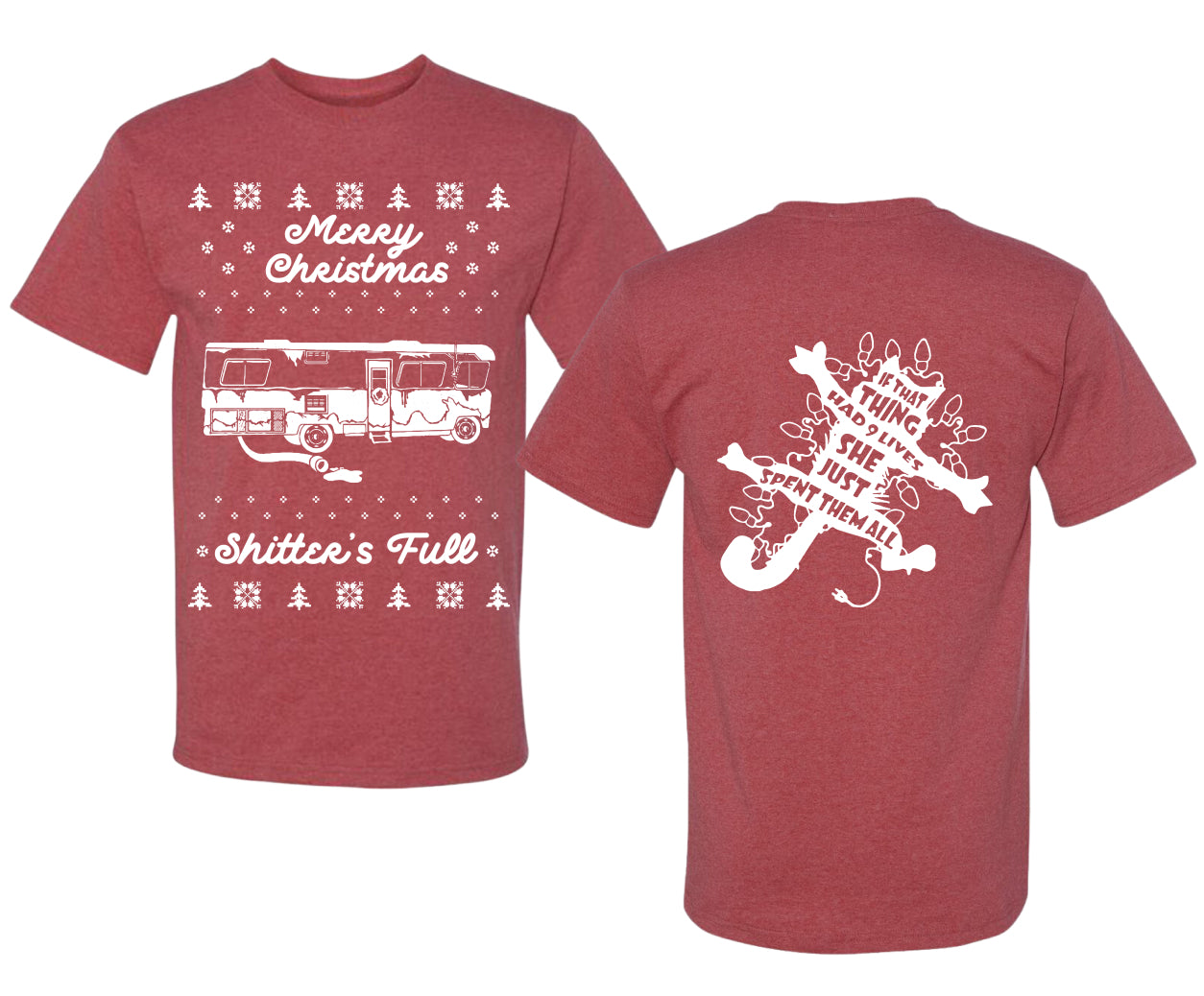 Merry Christmas Shitters Full Movie Quote Ugly Christmas Front and Back Sweater Men's T-Shirt