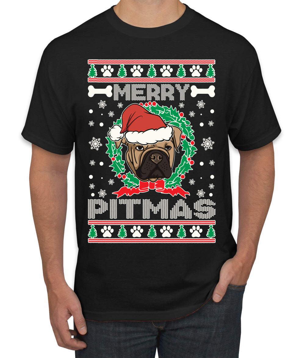 Merry Pitmas Christmas Men's Graphic T-Shirt