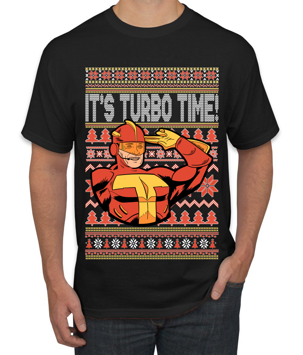 Turboman It's Turbo Time! Ugly Christmas Sweater Men's Graphic T-Shirt
