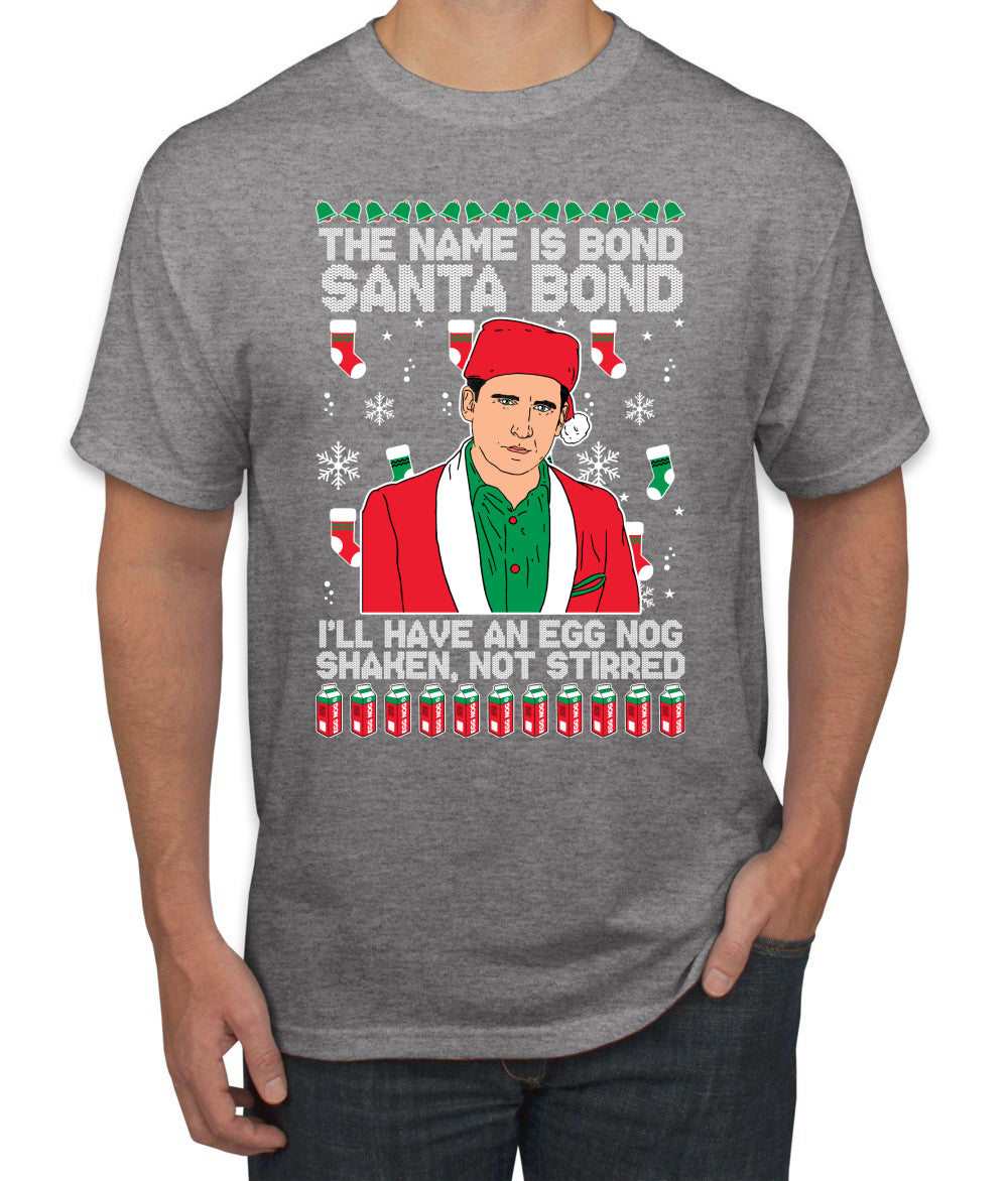 Michael Scott The Name is Bond Santa Bond Ugly Christmas Sweater Men's Graphic T-Shirt