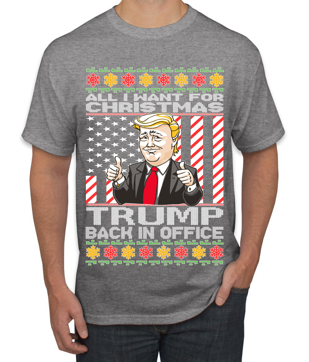 All I Want For Christmas is Trump Back In Office Ugly Christmas Sweater Men's Graphic T-Shirt