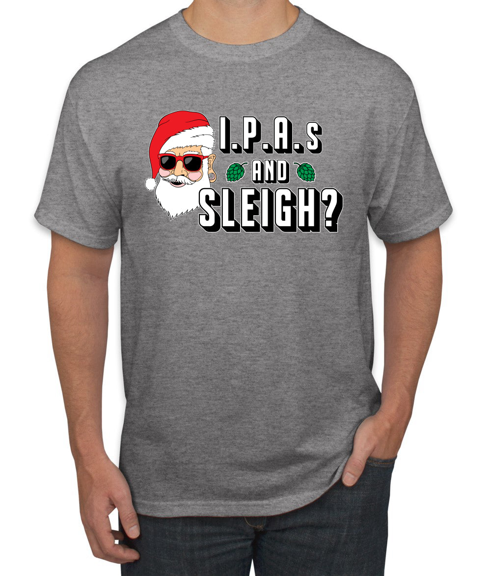 Hipster Santa IPAs and Sleigh? Christmas Men's Graphic T-Shirt