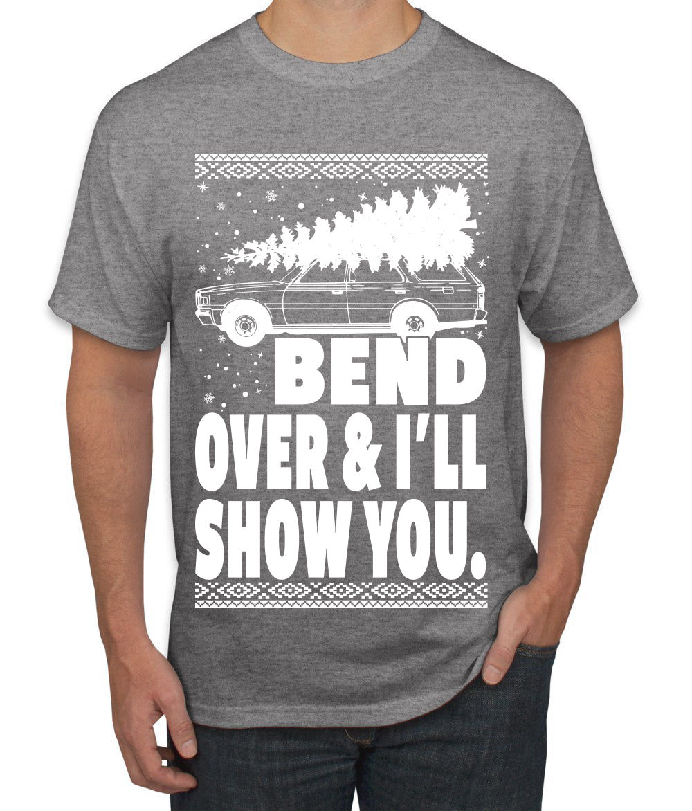Fanily Vacation Bend Over & I'll Show You Ugly Christmas Sweater Men's Graphic T-Shirt