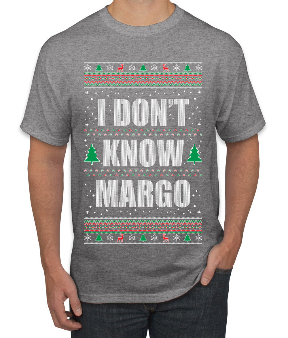 I Don't Know Margo Individual Couples Ugly Christmas Sweater Men's Graphic T-Shirt