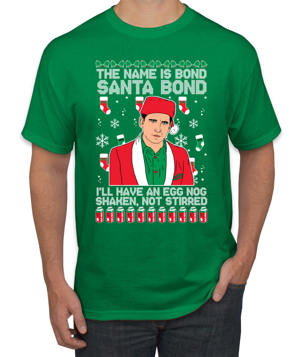 Michael Scott The Name is Bond Santa Bond Ugly Christmas Sweater Men's Graphic T-Shirt