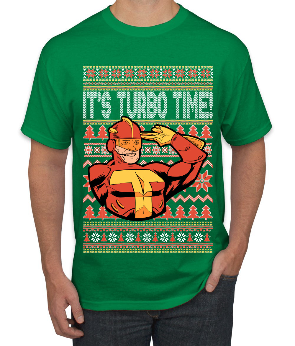 Turboman It's Turbo Time! Ugly Christmas Sweater Men's Graphic T-Shirt