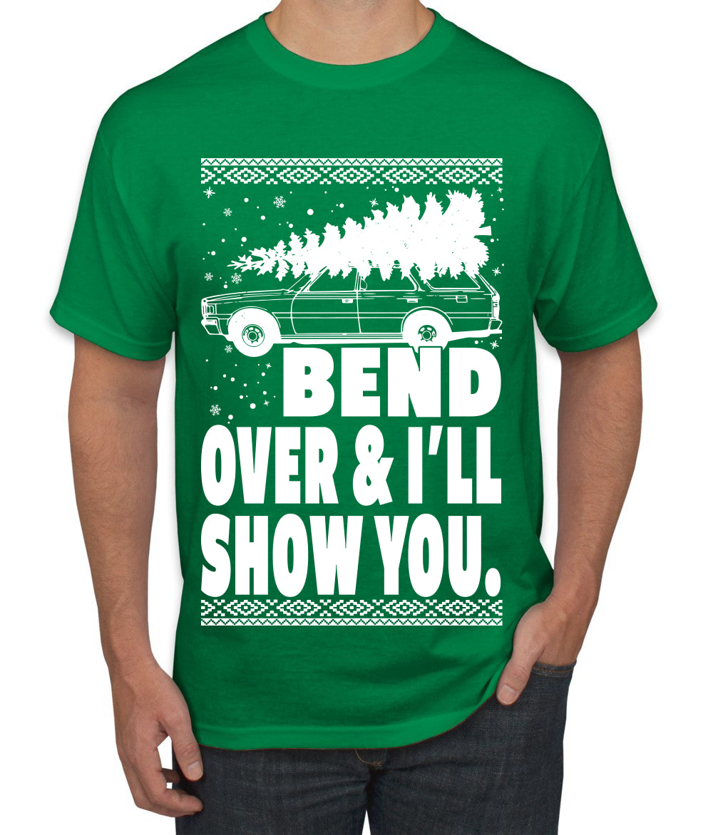 Fanily Vacation Bend Over & I'll Show You Ugly Christmas Sweater Men's Graphic T-Shirt