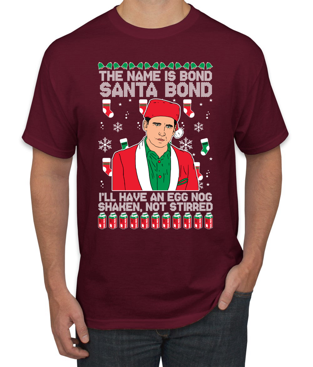 Michael Scott The Name is Bond Santa Bond Ugly Christmas Sweater Men's Graphic T-Shirt
