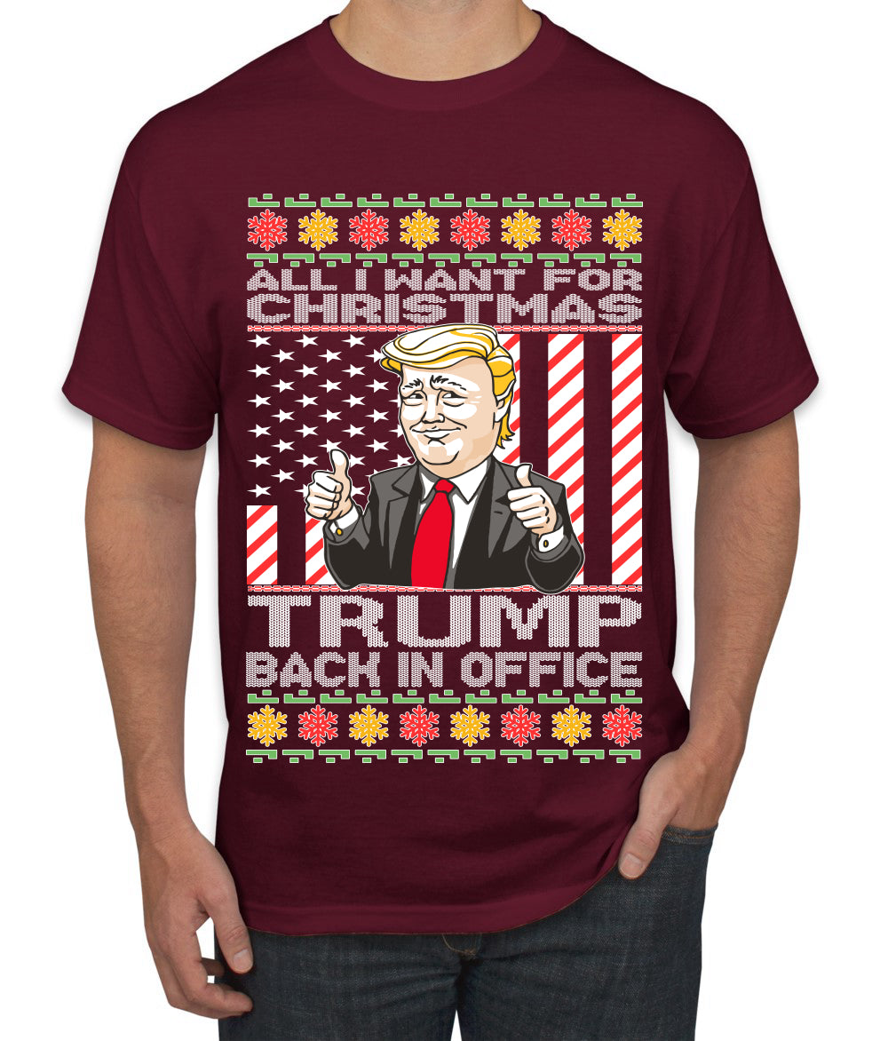 All I Want For Christmas is Trump Back In Office Ugly Christmas Sweater Men's Graphic T-Shirt