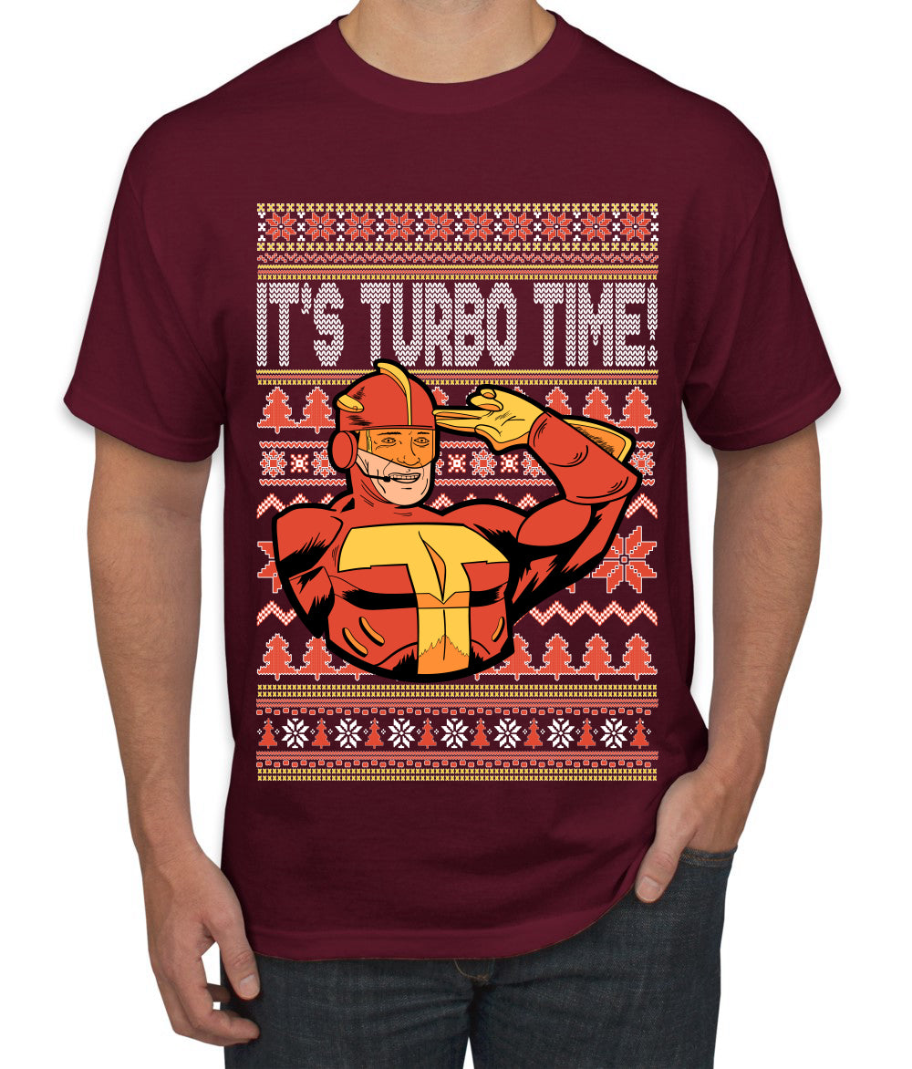Turboman It's Turbo Time! Ugly Christmas Sweater Men's Graphic T-Shirt