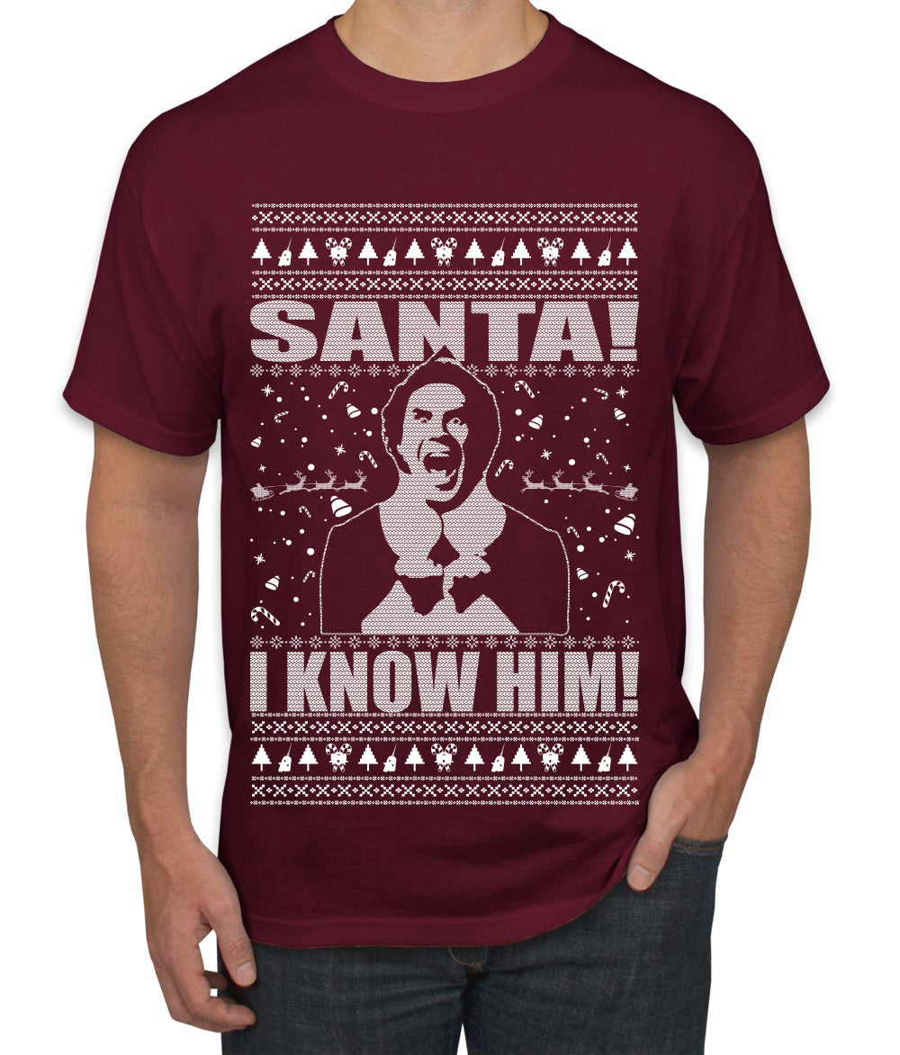 Buddy The Elf Santa! I Know Him Ugly Christmas Sweater Men's Graphic T-Shirt