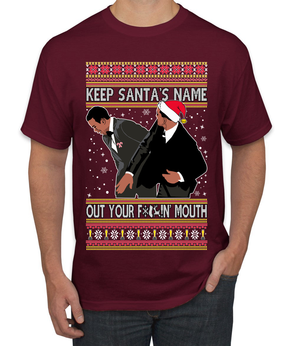 Will Smith Slapping Chris Rock Award Show Meme Clean Ugly Christmas Sweater Men's Graphic T-Shirt