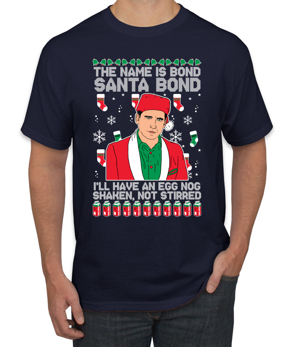 Michael Scott The Name is Bond Santa Bond Ugly Christmas Sweater Men's Graphic T-Shirt
