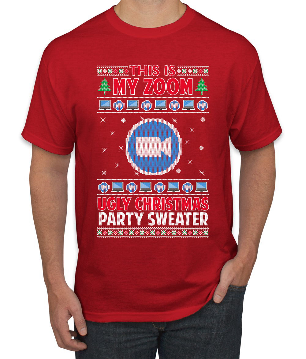 This Is My Zoom Ugly Christmas Party Sweater Ugly Christmas Sweater Men's Graphic T-Shirt