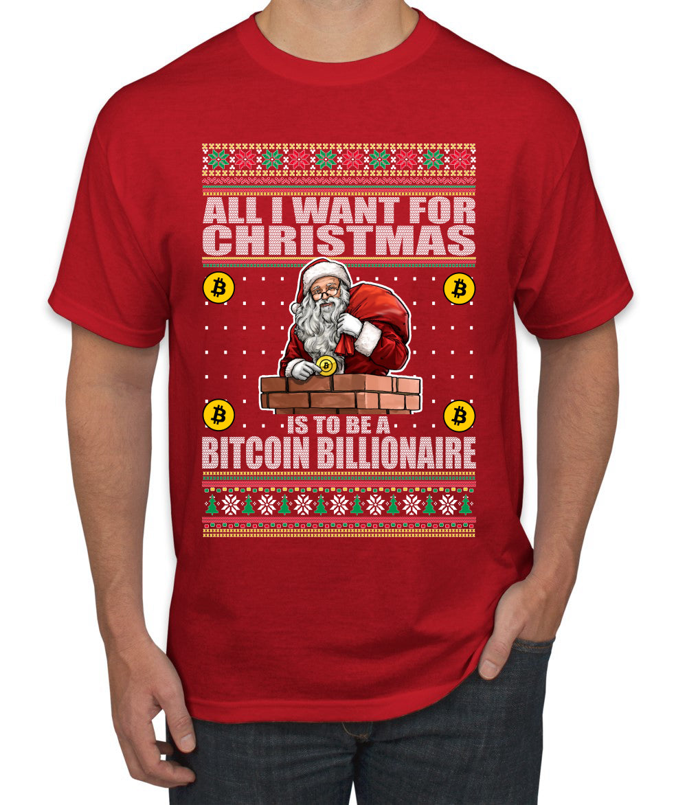 Bitcoin Billionaire For Christmas Christmas Men's Graphic T-Shirt