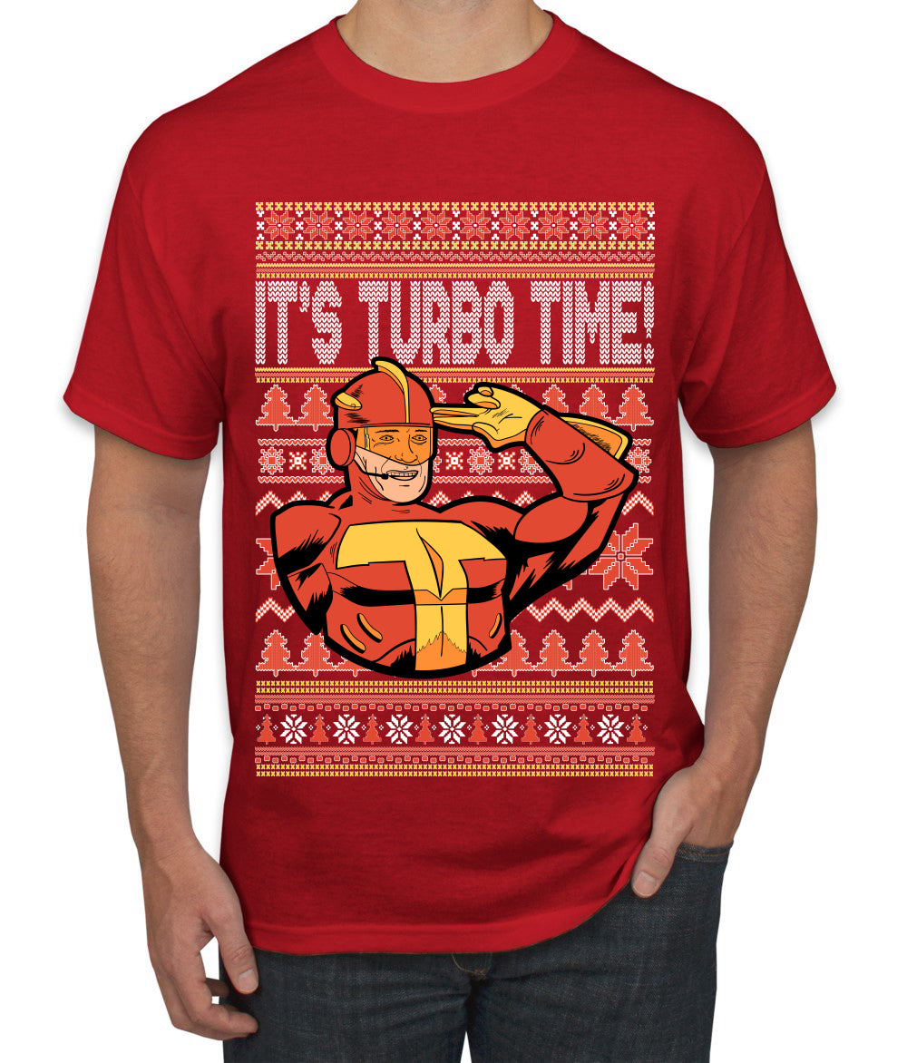 Turboman It's Turbo Time! Ugly Christmas Sweater Men's Graphic T-Shirt