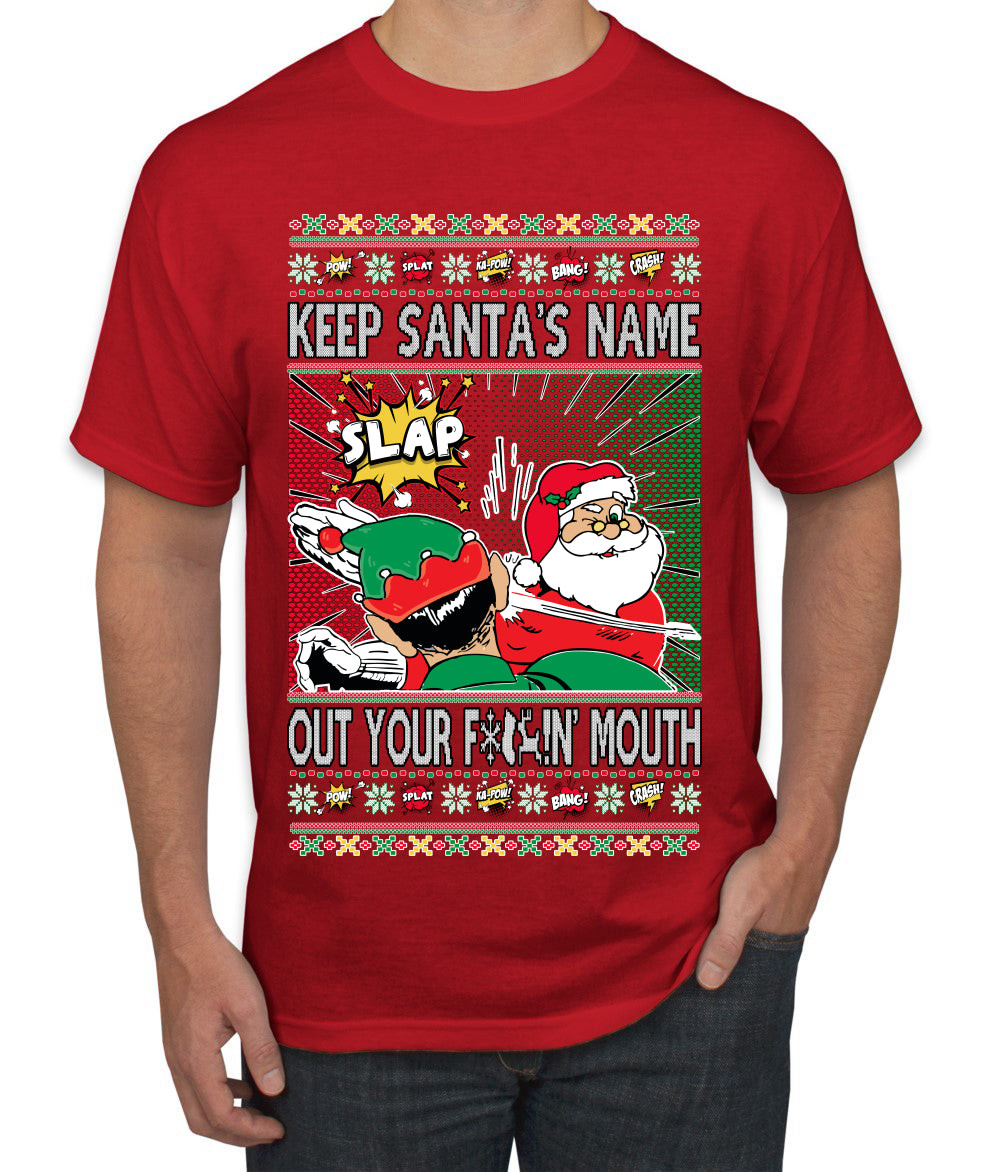 Will Chris Slapping Meme Award Show Cartoon Ugly Christmas Sweater Men's Graphic T-Shirt