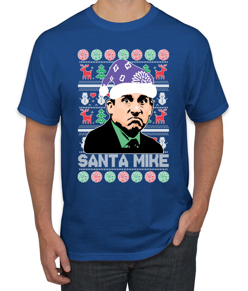 Santa Mike Michael Scott The Office Ugly Christmas Sweater Men's Graphic T-Shirt
