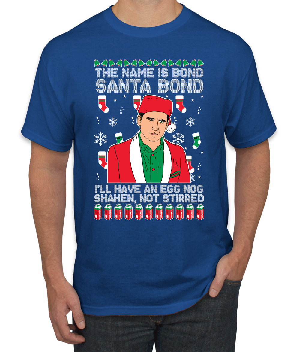 Michael Scott The Name is Bond Santa Bond Ugly Christmas Sweater Men's Graphic T-Shirt