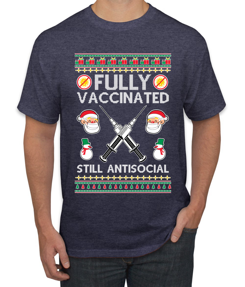 Fully Vaccinated Still Antisocial Ugly Christmas Sweater Men's Graphic T-Shirt