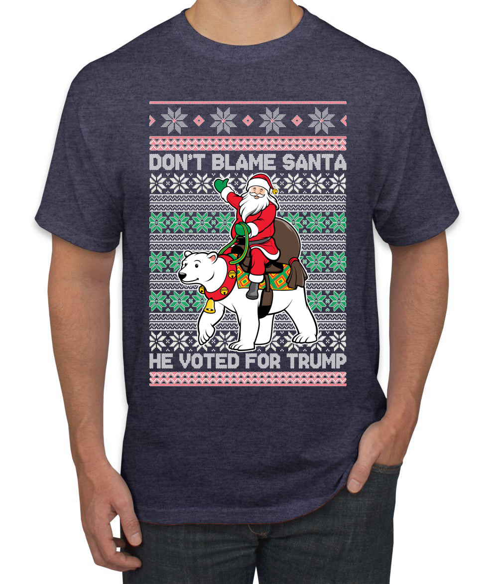 Don't Blame Santa He Voted For Trump Ugly Christmas Sweater Men's Graphic T-Shirt
