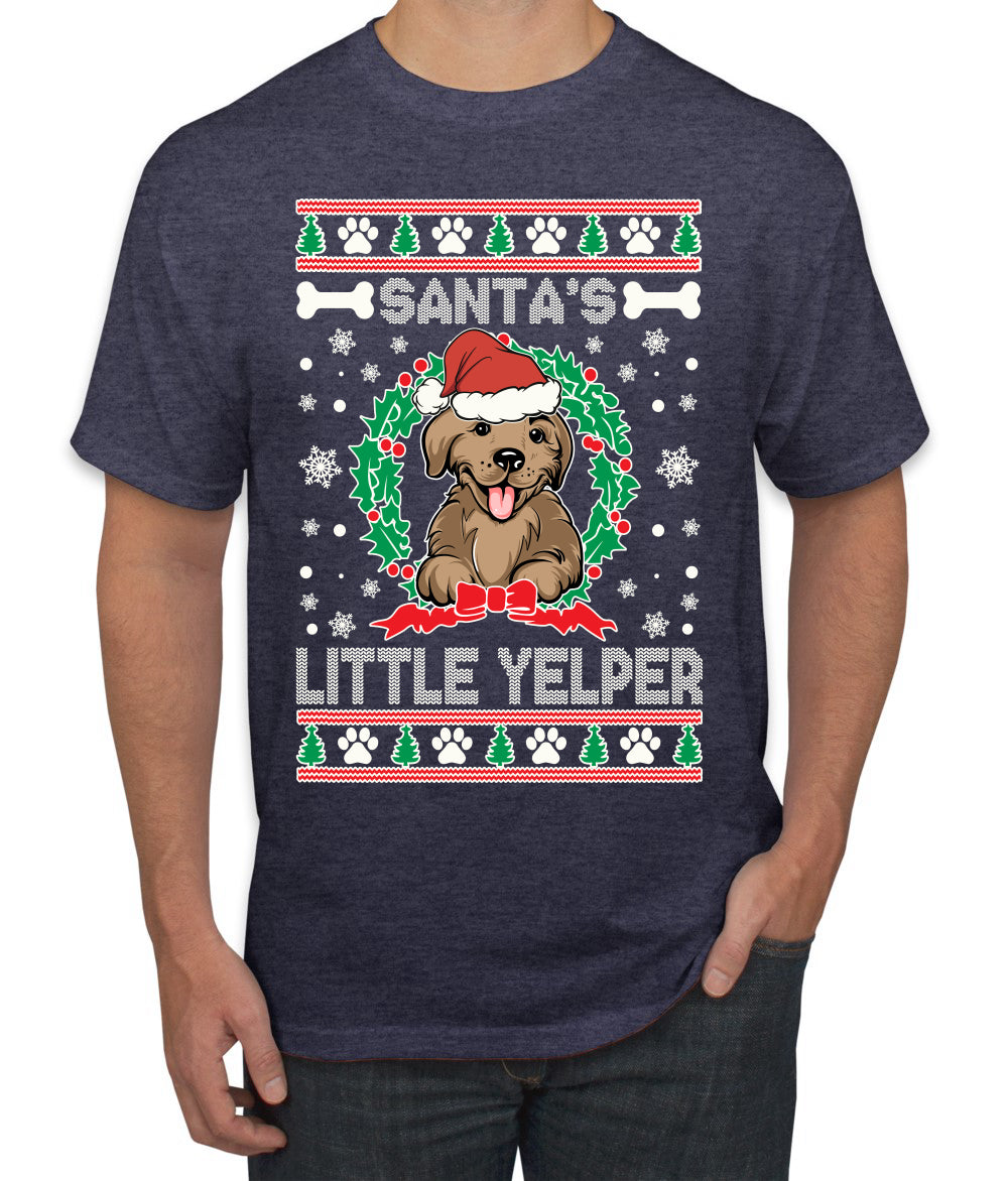 Santa's Little Yelper Christmas Men's Graphic T-Shirt