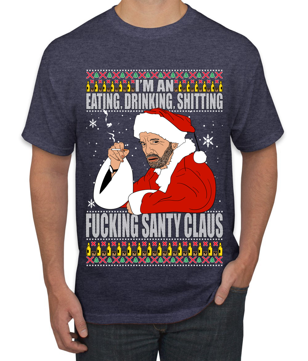 Bad Santa Fucking Santy Claus Ugly Christmas Sweater Men's Graphic T-Shirt