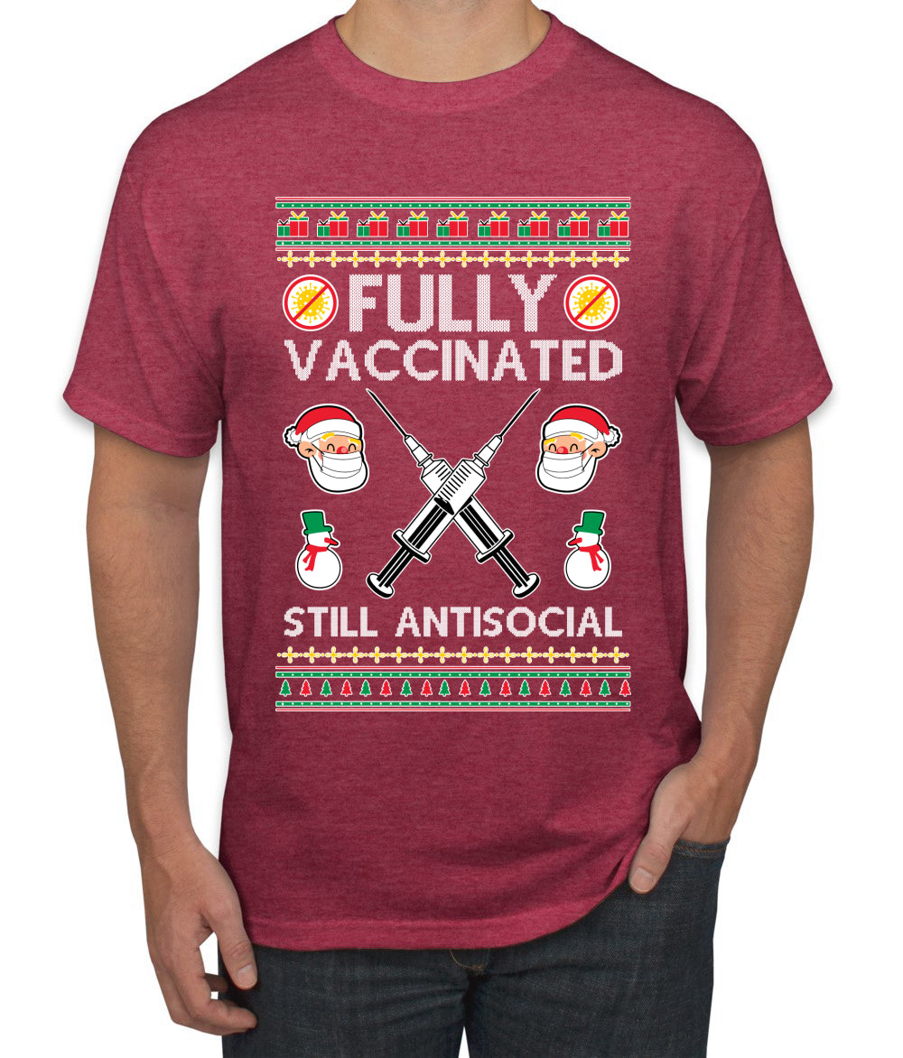 Fully Vaccinated Still Antisocial Ugly Christmas Sweater Men's Graphic T-Shirt
