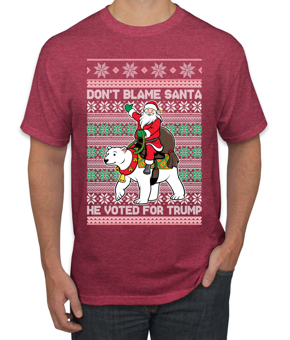 Don't Blame Santa He Voted For Trump Ugly Christmas Sweater Men's Graphic T-Shirt